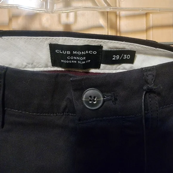 NWT Mens sz 29 x 30 Club Monaco Connor Chino Black Pants - Picture 5 of 8